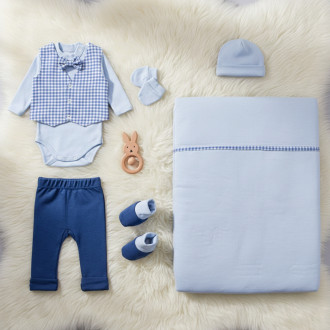 Комплект за изписване на момченца от 7 части в синьо