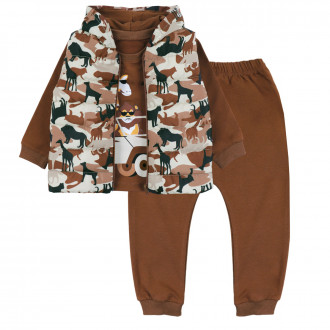 Детски комплект от 3 части ''Wild'' в кафяво