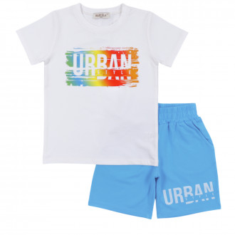 Детски комплект "Urban" в бяло и синьо 1