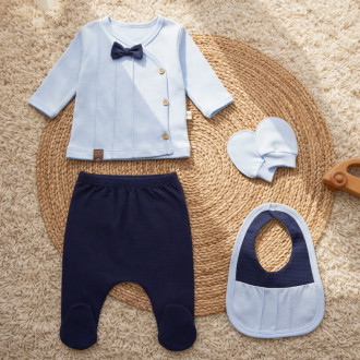 Бебешки комплект от 4 части в тъмносиньо