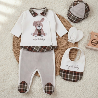 Бебешки комплект от 5 части ''Mr. Baby'' със зелено каре