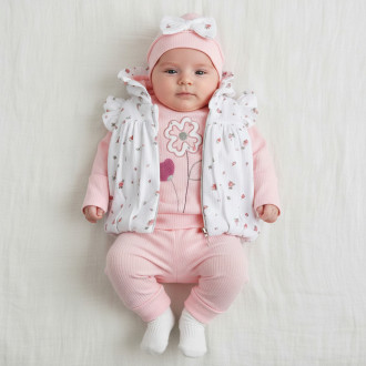 Бебешки комплект от 4 части с ръкави-ръкавичка