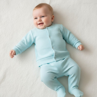 Бебешки памучен комплект "Happy day" в мента