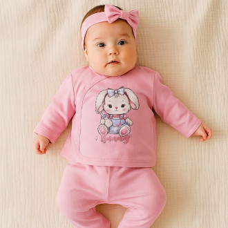 Бебешки комплект "Bunny" в розово 1