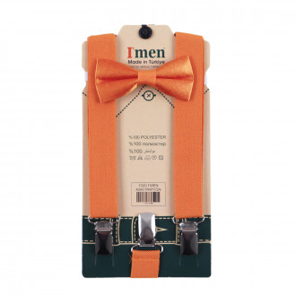 Комплект тиранти и папийонка в оранжево