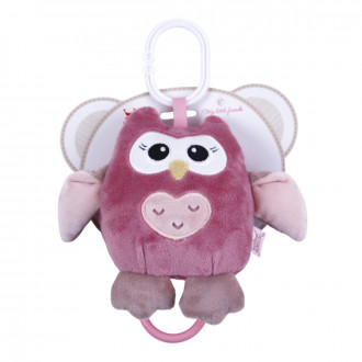 Латерна "Бухалче" в пастелно розово 16 см