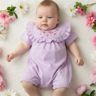 Летен бебешки ромпър ''Butterfly'' в лилаво