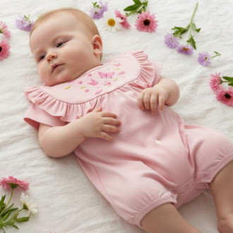 Летен бебешки ромпър ''Butterfly'' в пудра