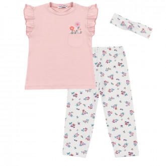 Летен комплект за момичета с клин 7/8 и аксесоар