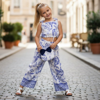 Детски летен комплект от памук с чантичка