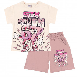 Детски летен комплект ''Trend friends'' в опушено розово