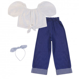 Летен комплект с дънков панталон и диадема