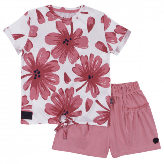 Летен комплект за момичета "Pink flowers" 1