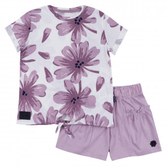 Летен комплект за момичета "Purple flowers" 1