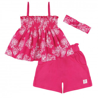 Летен комплект за момичета ''Flowers'' с аксесоар