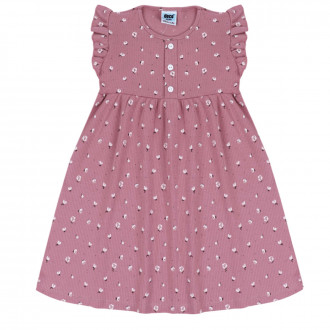 Лятна рипсена рокля в пепел от рози