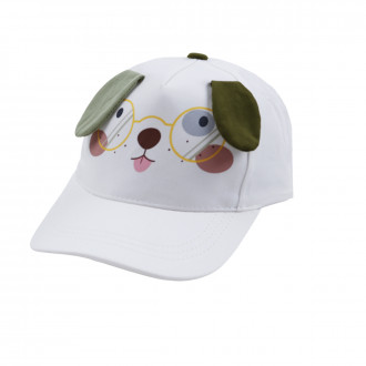 Лятна шапка "Dog" в бяло
