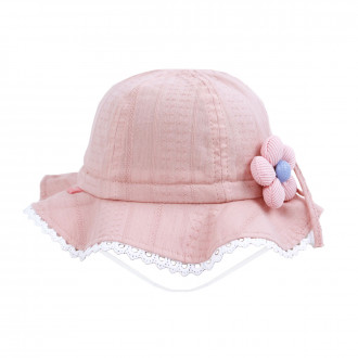 Лятна шапка "Flower" в пудра