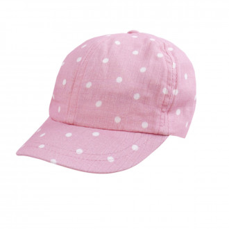 Мека лятна шапка на точки в розово