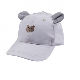 Лятна шапка с мече в сиво