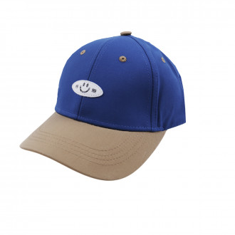 Лятна шапка "Smile" в тъмносиньо и бежово