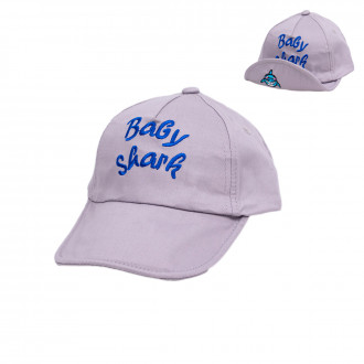 Детска лятна шапка "Baby shark" в сиво 1