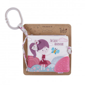 Бебешка мека книжка с дръжка "Роузи" 12 х 11 см