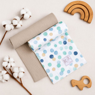 Двойка бебешки муселинови пелени "Colored dots" 65 х 65 см 1