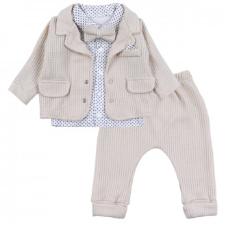 Официален бебешки комплект от 4 части "Little classic" в светлобежово