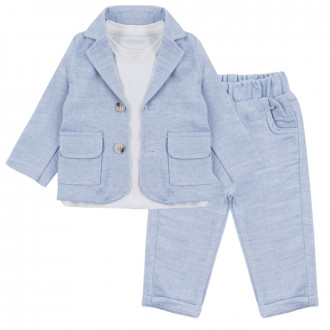 Официален бебешки комплект от 3 части в светлосиньо