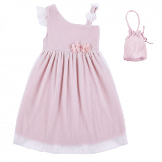 Официална рокля с брокат и чантичка