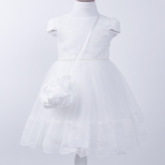 Официална рокля с чантичка "Рокси" в бяло 1