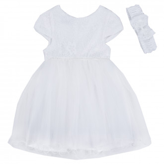 Официална рокля с аксесоар "Кари" в бяло 1