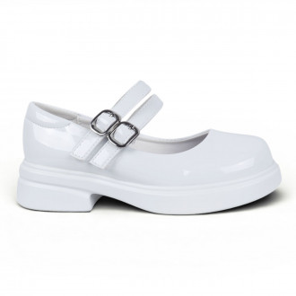 Официални бели лачени обувки