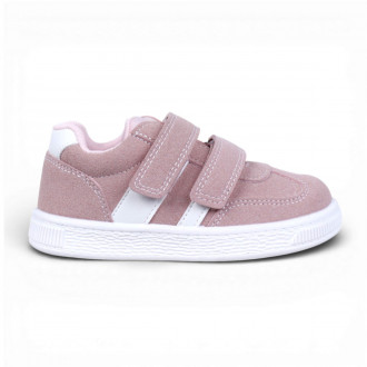 Олекотени маратонки от велур в розово