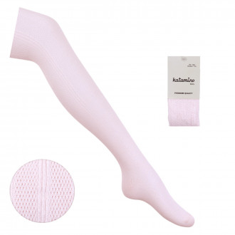 Ажурен памучен чорапогащник в розово