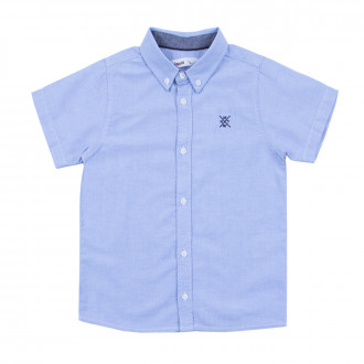 Детска памучна риза с къс ръкав в синьо 1