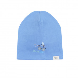 Памучна трикотажна шапка ''Ready go'' в синьо