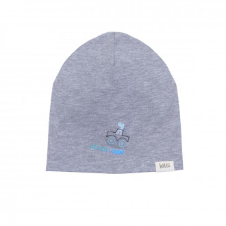 Памучна трикотажна шапка ''Ready go'' в сив меланж