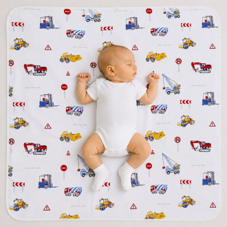 Бебешка бархетна пелена 80/80 см "Машини"