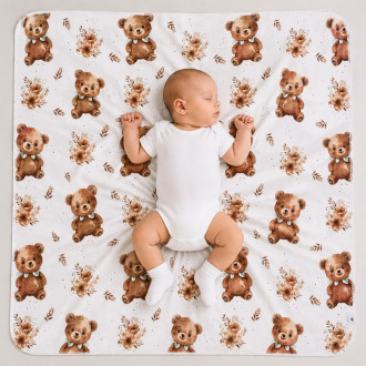 Бебешка бархетна пелена 80/80 см "Bear"