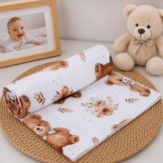 Бебешка бархетна пелена 120/100 см "Bear"
