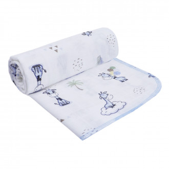 Бебешка муселинова пелена "Blue giraffe" 80 х 80 см 1