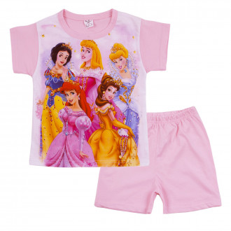 Лятна пижама с принцеси в розово 1