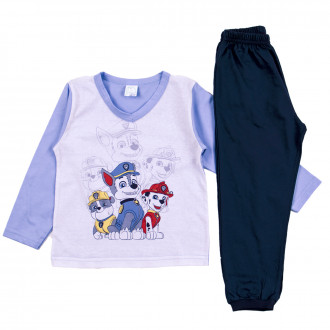 Пижама с анимационен герой "Кученца" в синьо и бяло 1