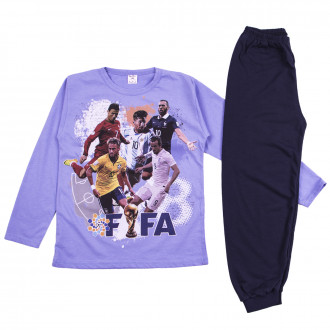 Памучна пижама за момчета "Fifa" в синьо 1