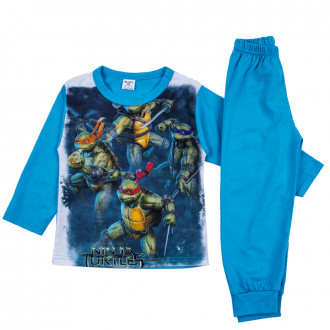 Памучна пижама за момчета "Костенурки" в синьо 1