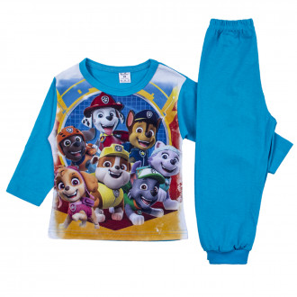 Памучна пижама за момчета "Кученца" в наситено синьо 1