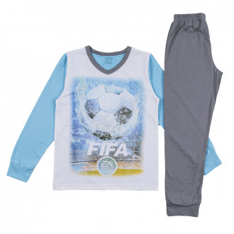 Памучна пижама за момчета "Fifa" в синьо сиво 1