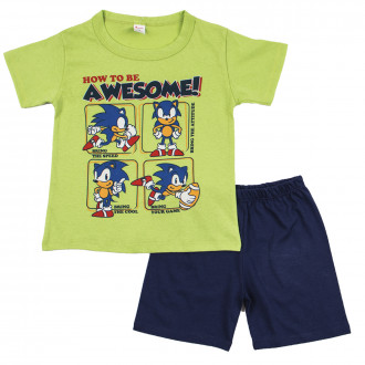 Лятна пижама "Awesome" в лайм и синьо 1